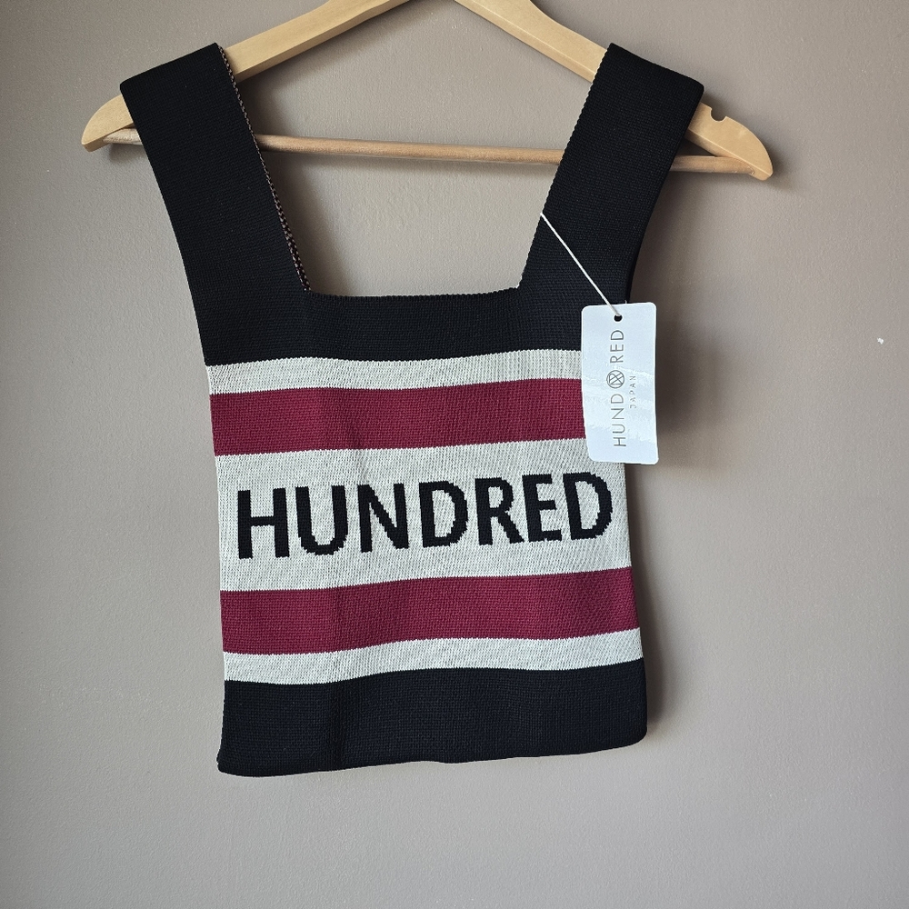 HUNDRED Red and Black Striped Tote Bag - Picture 4 of 8